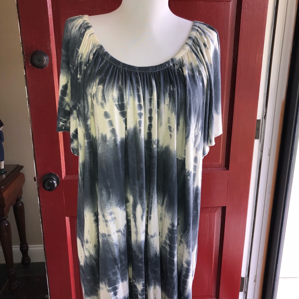 Gypsy Warrior: Swing Dress tie dye  off shoulder M
